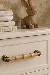 Thrunton Wood & Antique Brass Cabinet Handle