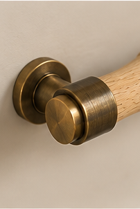 Thrunton Wood & Antique Brass Cabinet Handle