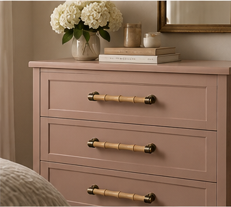 Thrunton Wood & Antique Brass Cabinet Handle