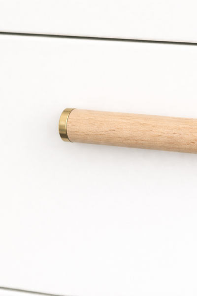 Beech Wood and Brass Bar Handle