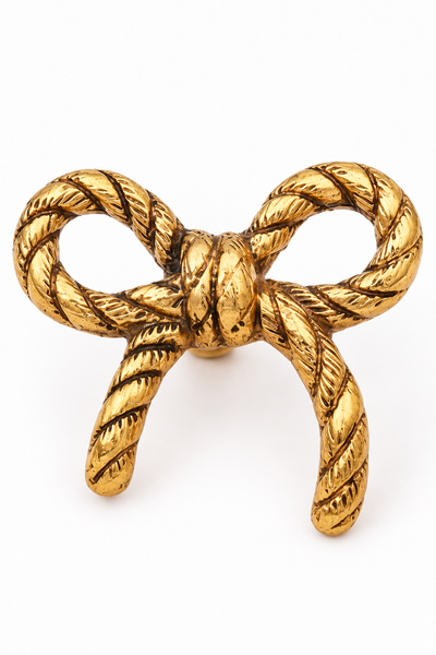 Antique Brass Rope Bow Cabinet Knob