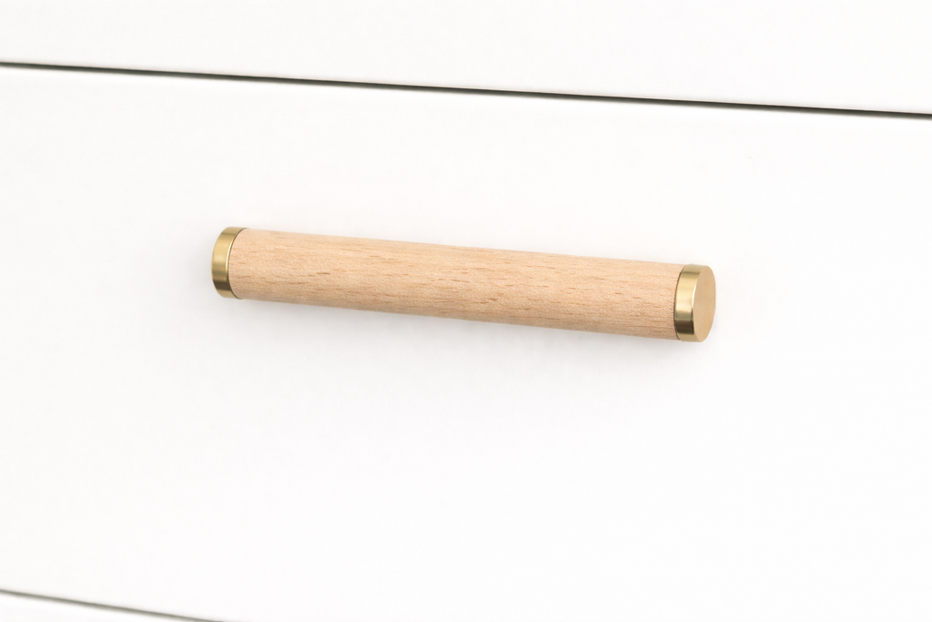 Beech Wood and Brass Bar Handle – Home Luxe Co