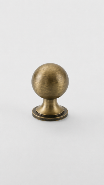 Acton Brass Round Knob - Antique Brass