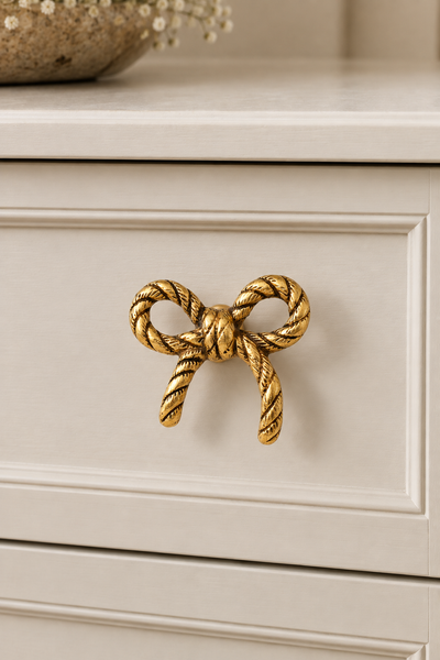 Antique Brass Rope Bow Cabinet Knob