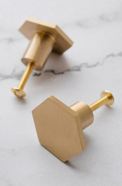 Newton Brass Hexagon Handle