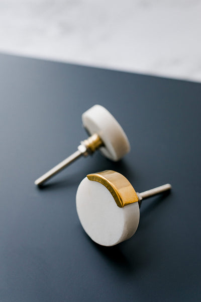 Kensington Marble and Brass Drawer Pull