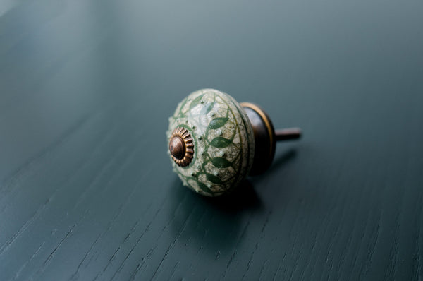Green Patterned Knobs