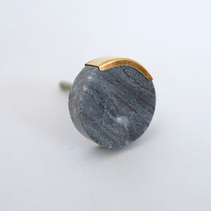 Kensington Grey Marble and Brass Drawer Pull