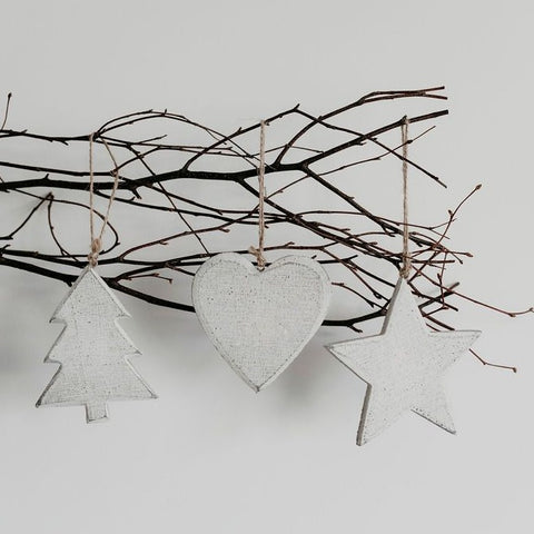 Nordic White Wooden Christmas Decoration