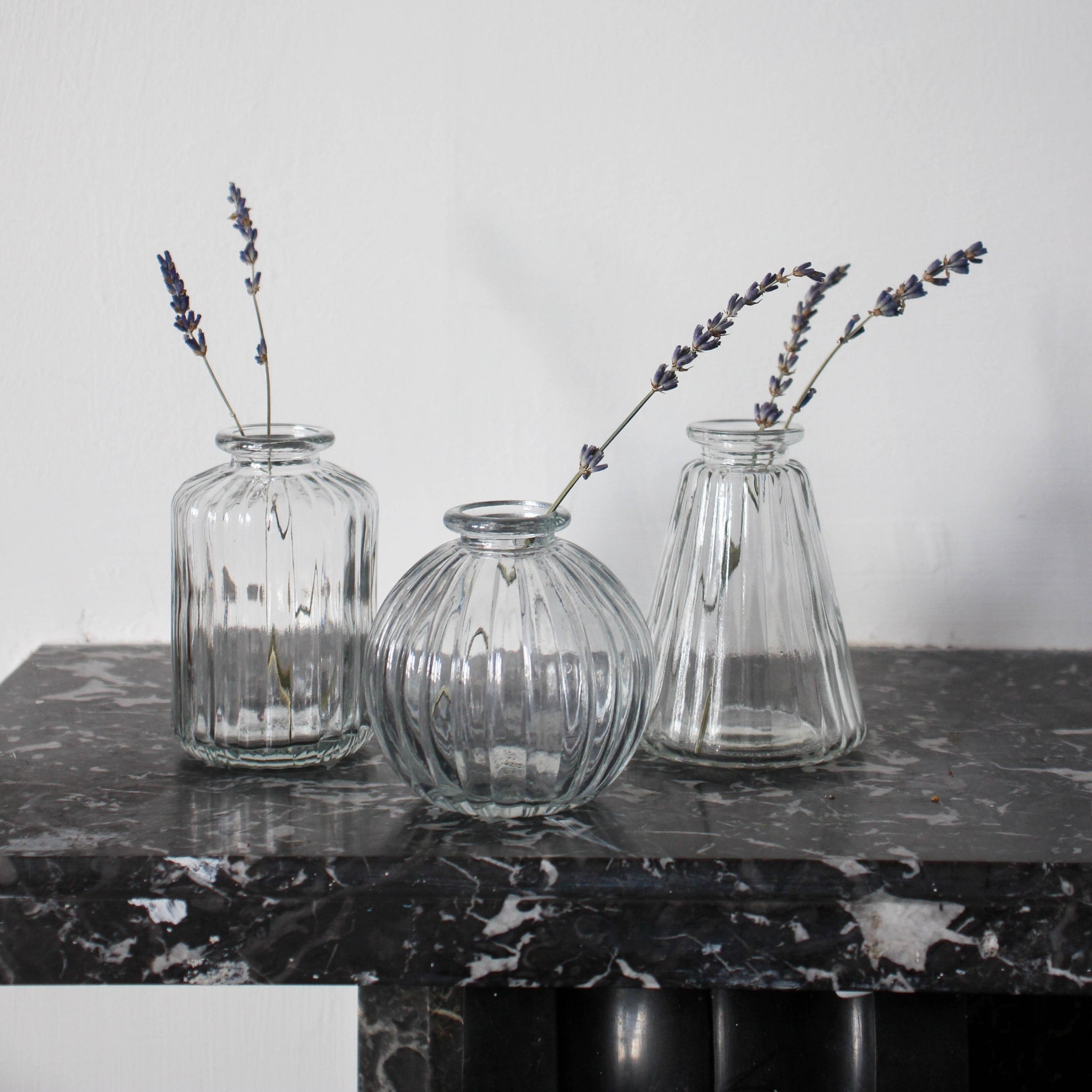 Set of 3 Grey Bud Vases
