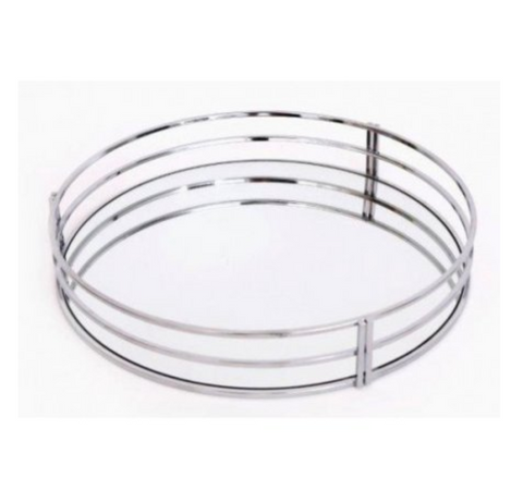 Silver Mirrored Round Tray