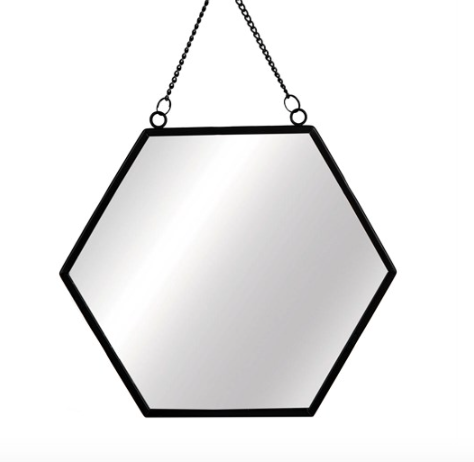 Black Hexagon Mirror