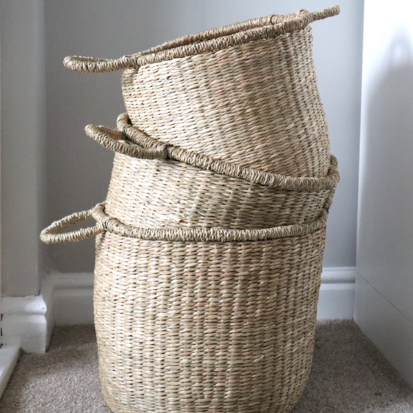 Set of 3 Natural Seagrass Baskets