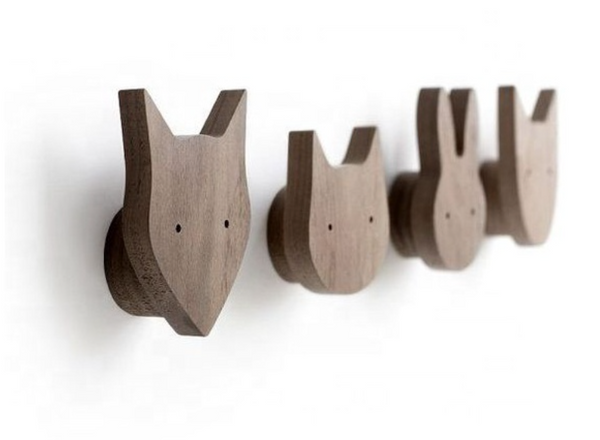 Set of 4 Wooden Hooks