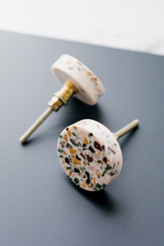 Orange Round Terrazzo Knob