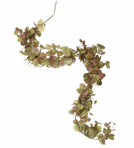 Green and Pink Eucalyptus Leaf Garland