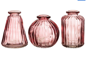 Set of 3 Clear Vases