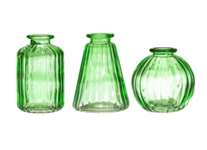 Set of 3 Clear Vases